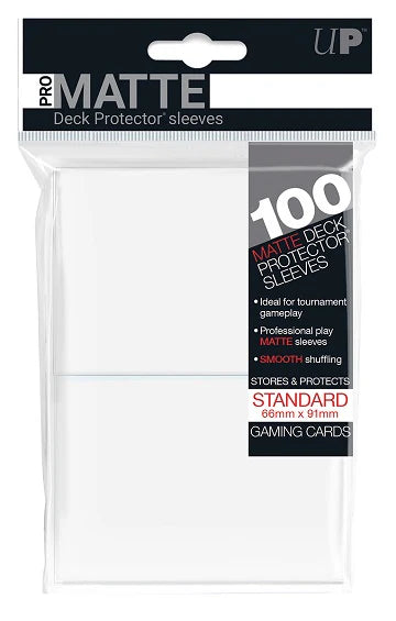 UP - Standard Deck Protector - PRO-Matte White (100 Sleeves)