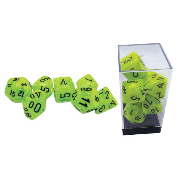 Chessex Vortex® Mega-hedral™ Bright Green/black 7-Die Set