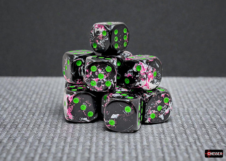 Brush Paintball/green 16mm d6 Dice Block (12 dice)