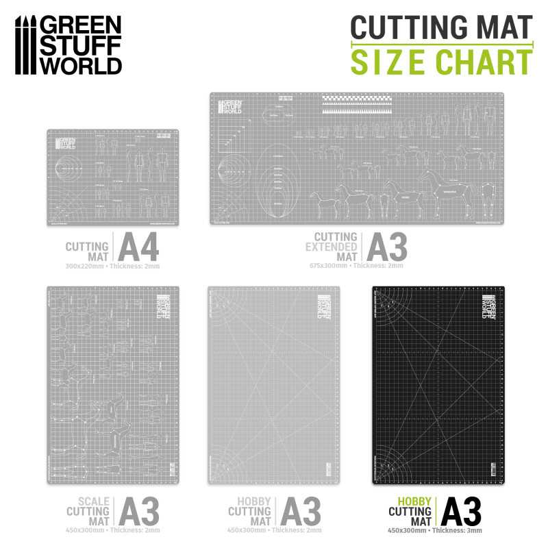 Green Stuff World - BLACK Cutting Mat A