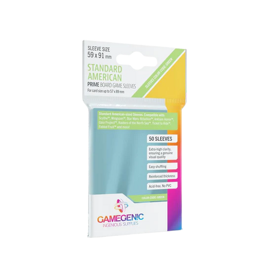 PRIME Standard American-Sized Sleeves 59 x 91 mm - Clear (50 Sleeves)