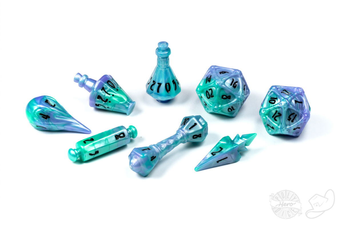 D&D - PolyHero Wizard 8 Dice Set Aether Mist