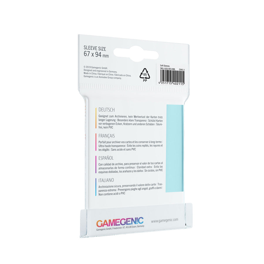 Gamegenic - Soft Sleeves - Clear (100 Sleeves)