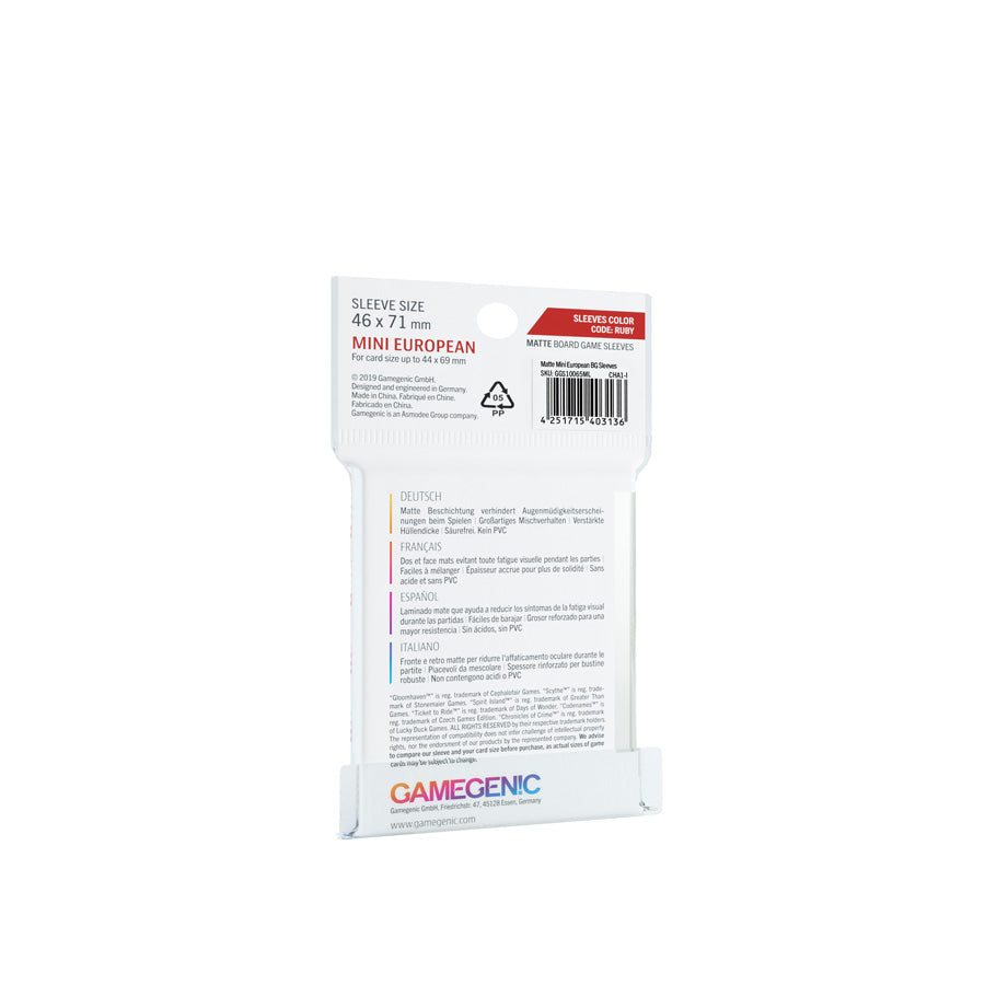 Gamegenic - Board Game Sleeves (50) - Mini European
