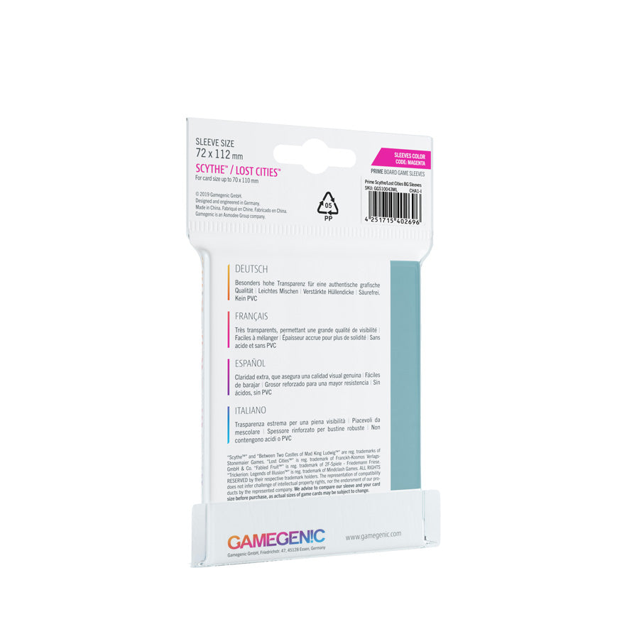 Gamegenic - Scythe/Lost Cities Sleeves 72 x 112 mm - Clear (60 Sleeves)