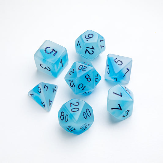 Gamegenic - Glow Series - Icy Crumbs - RPG Dice Set (7 pcs)