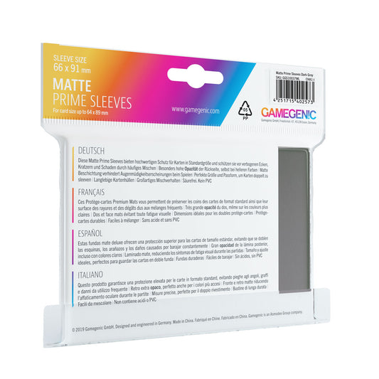 Prime Sleeves Dark Gray (100 Sleeves)