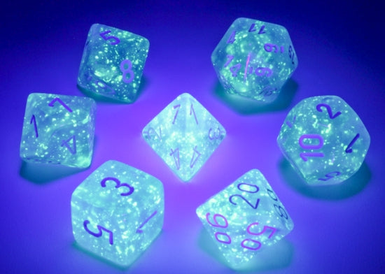 Chessex Borealis Polyhedral Sky Blue/white 7-Die Set