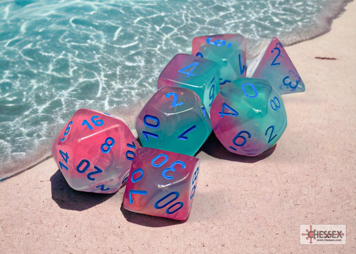 Gemini Polyhedral Gel Green-Pink/blue Luminary 7-Die Set