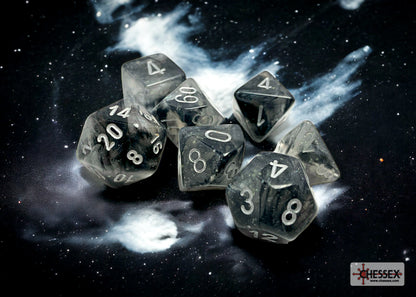 Chessex Borealis Polyhedral Light Smoke/silver Luminary 7-Die Set