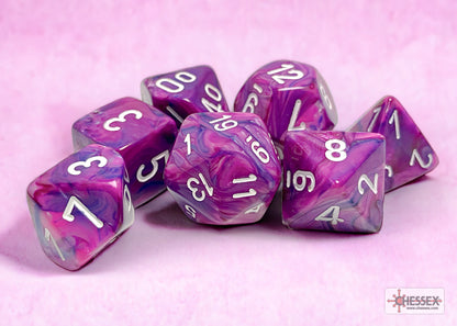 Chessex Festive 7-Die Set - Violet w/white