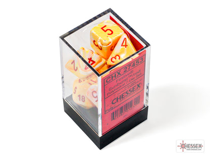 Chessex Festive Polyhedral 7-Die Set - Sunburst w/red