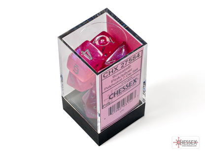 Chessex Borealis Polyhedral Pink/silver Luminary 7-Die Set
