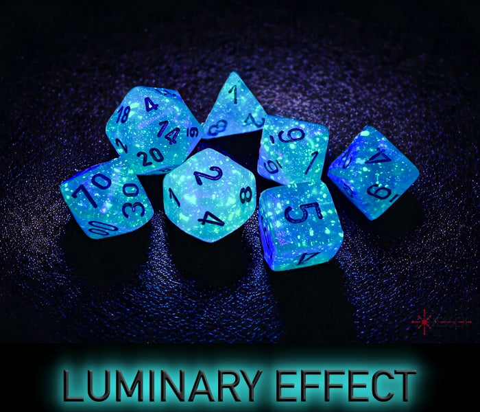 Chessex Borealis Polyhedral Light Green/gold Luminary 7-Die Set