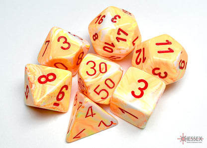 Chessex Festive Polyhedral 7-Die Set - Sunburst w/red
