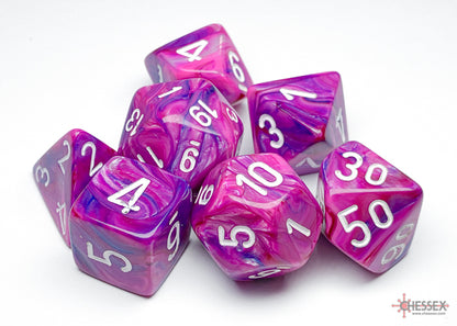 Chessex Festive 7-Die Set - Violet w/white