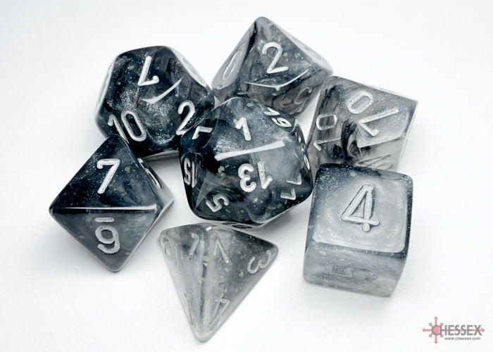 Chessex Borealis Polyhedral Light Smoke/silver Luminary 7-Die Set