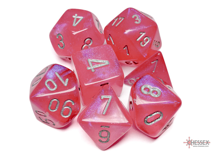 Chessex Borealis Polyhedral Pink/silver Luminary 7-Die Set