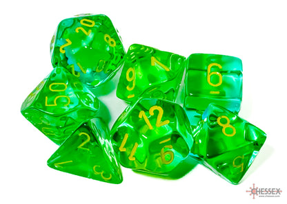 Gemini Polyhedral Translucent Green-Teal/yellow 7-Die Set