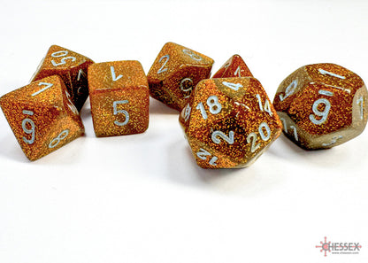 Chessex Glitter Polyhedral 7-Die Set - Gold w/silver