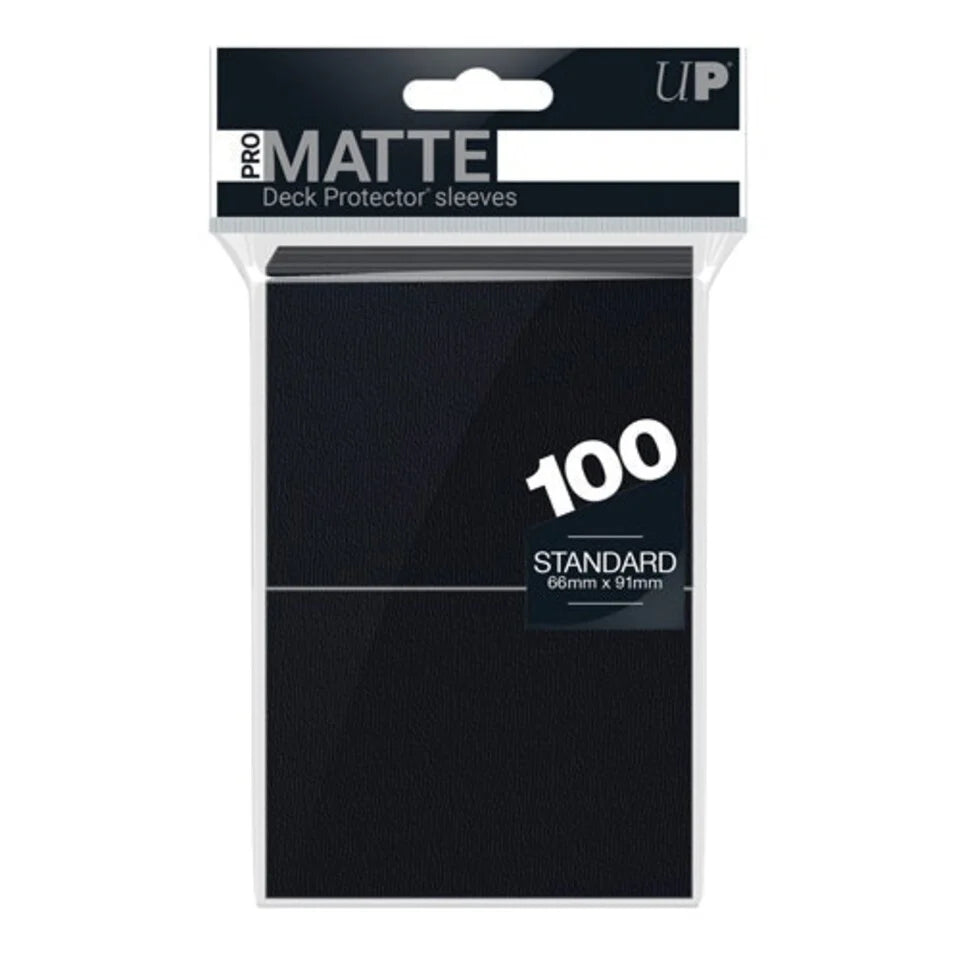 UP - Standard Deck Protector - PRO-Matte Black (100 Sleeves)