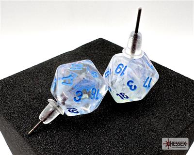 Chessex Stud Earrings Borealis Icicle Mini-Poly d20 Pair