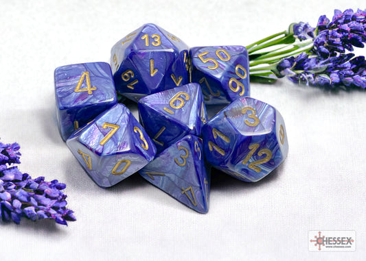 Chessex Lustrous 7-Die Set - Purple w/gold