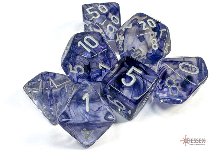Chessex Nebula 7-Die Set - Black w/white