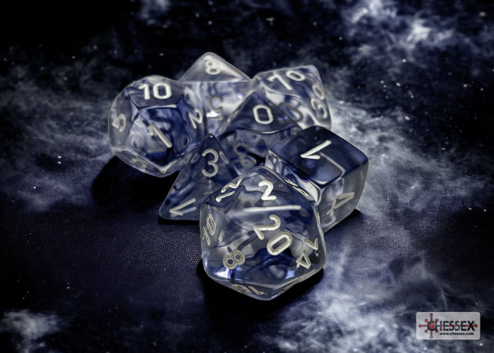 Chessex Nebula 7-Die Set - Black w/white