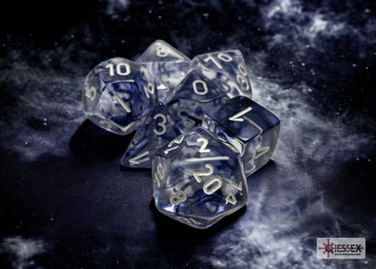 Chessex Nebula 7-Die Set - Black w/white