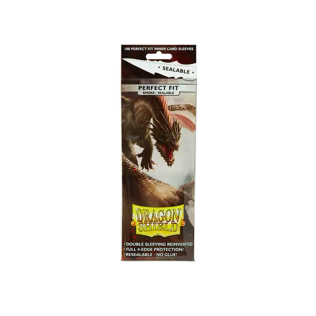 Dragon Shield - Perfect Fit Sealable Sleeves - Smoke (100 Sleeves)