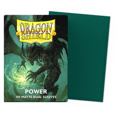 Dragon Shield - Dual Matte Sleeves - Metallic Green / Power (100 Sleeves)