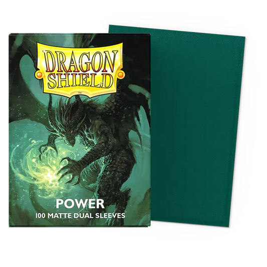Dragon Shield - Dual Matte Sleeves - Metallic Green / Power (100 Sleeves)