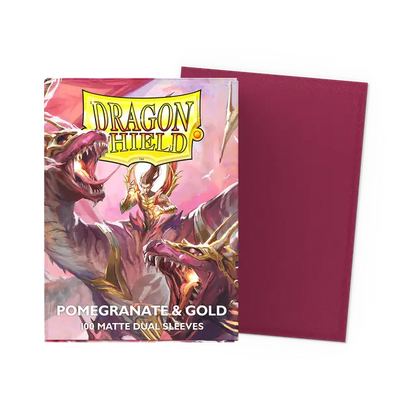 Dragon Shield - Standard Matte Dual Sleeves Pomegranate & Gold (100 Sleeves)
