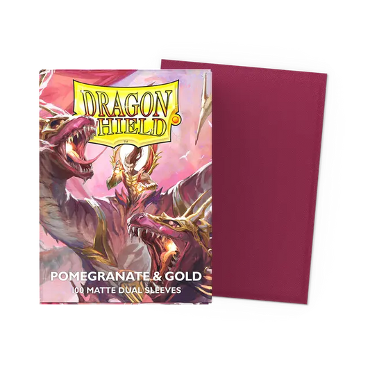 Dragon Shield - Standard Matte Dual Sleeves Pomegranate & Gold (100 Sleeves)