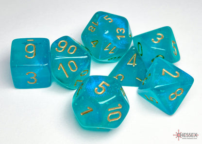 Chessex Borealis Polyhedral Teal/gold Luminary 7-Die Set