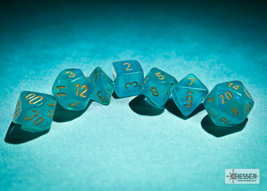 Chessex Borealis Polyhedral Teal/gold Luminary 7-Die Set