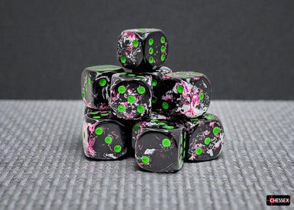 Brush Paintball/green 16mm d6 Dice Block (12 dice)