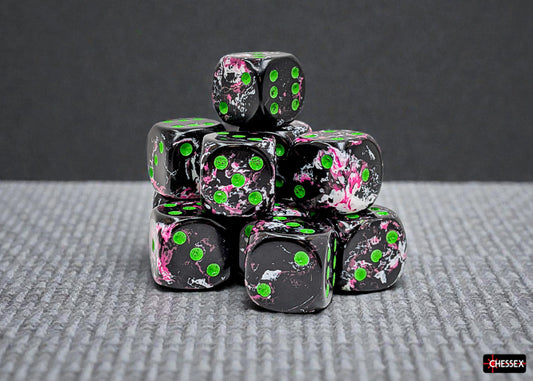 Brush Paintball/green 16mm d6 Dice Block (12 dice)