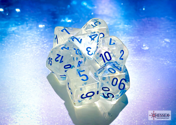 Chessex Borealis Polyhedral Icicle/light blue Luminary 7-Die Set