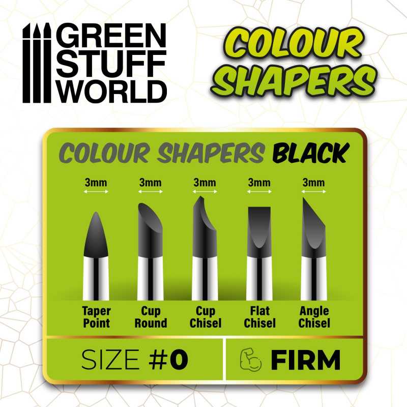 Green Stuff World - Clay Shapers - Color Shapers SIZE 0 - Black Firm