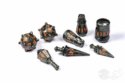 D&D - PolyHero Warrior 8 Dice Set Steel Grey