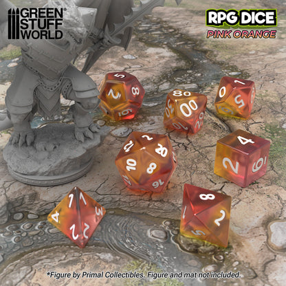 Green Stuff World - 12x D6 16mm Dice Clear Pink Orange, 8,00 €