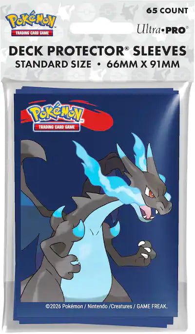 UP - Mega Charizard X 65ct Deck Protector Sleeves for the Pokémon Trading Card Game