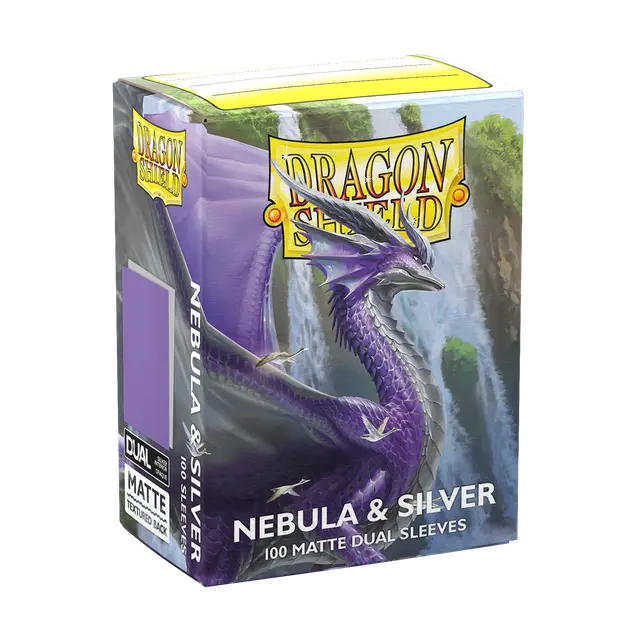 Dragon Shield - Standard size Sleeves - Matte Dual - Nebula & Silver (100 Sleeves)