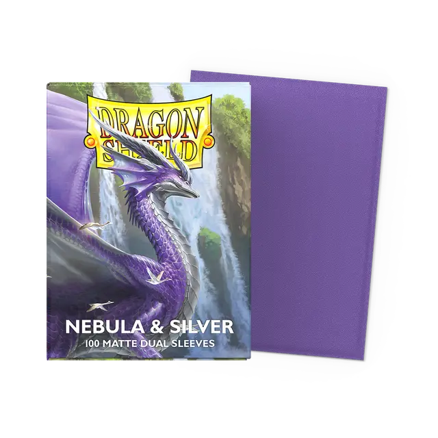 Dragon Shield - Standard size Sleeves - Matte Dual - Nebula & Silver (100 Sleeves)