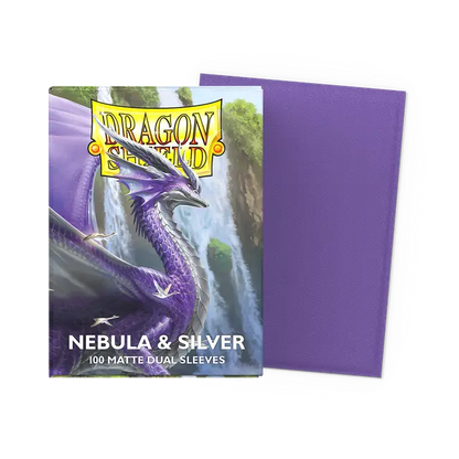 Dragon Shield - Standard size Sleeves - Matte Dual - Nebula & Silver (100 Sleeves)