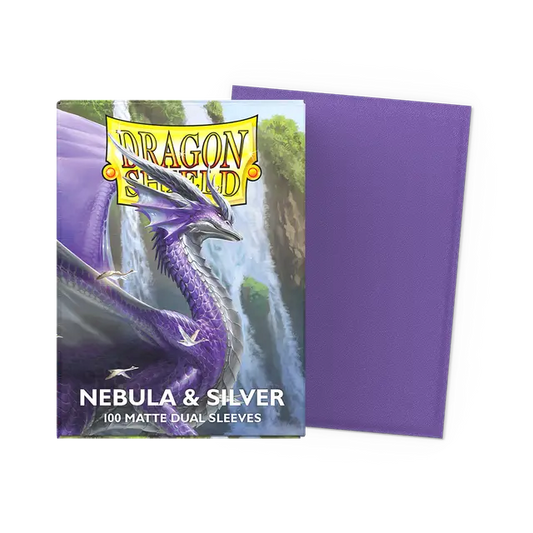 Dragon Shield - Standard size Sleeves - Matte Dual - Nebula & Silver (100 Sleeves)