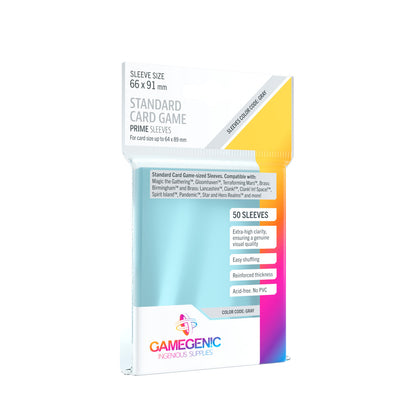 Gamegenic - Standard Card Game Sleeves 66 x 91 mm - Clear (50 Sleeves)