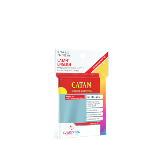 Gamegenic - Catan-Sized Sleeves 56 x 82 mm - Clear (50 Sleeves)